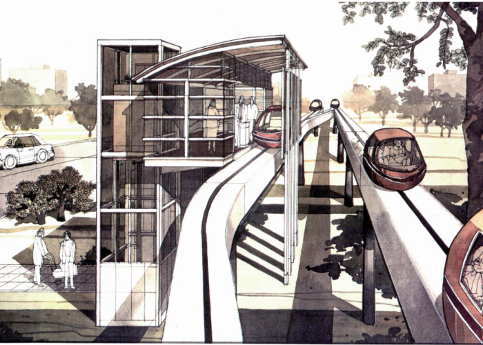 PRT stations are small and off the main line. PRT stations are small and off the main line.